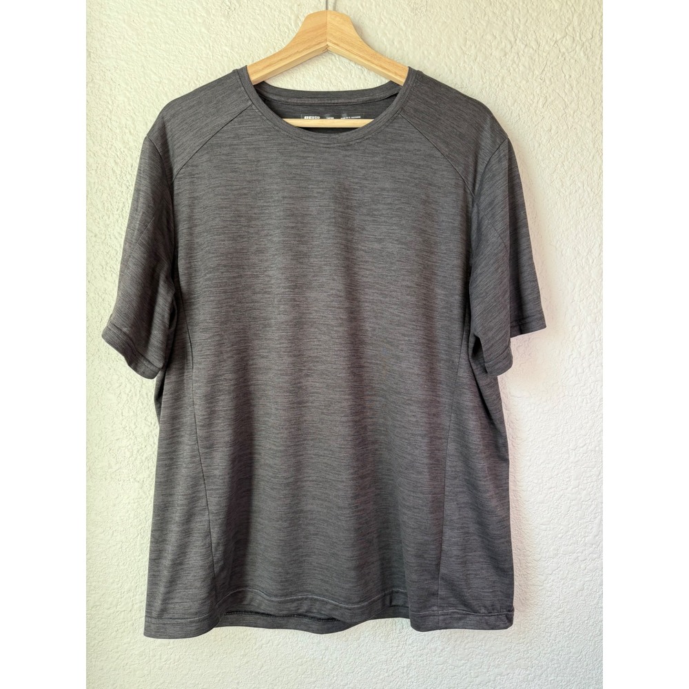 REI Co-op Mens Large Charcoal‎ Grey Space Dye Active Performance T-Shirt Hiking